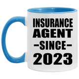 Insurance Agent Since 2023 - 11oz Accent Mug Blue