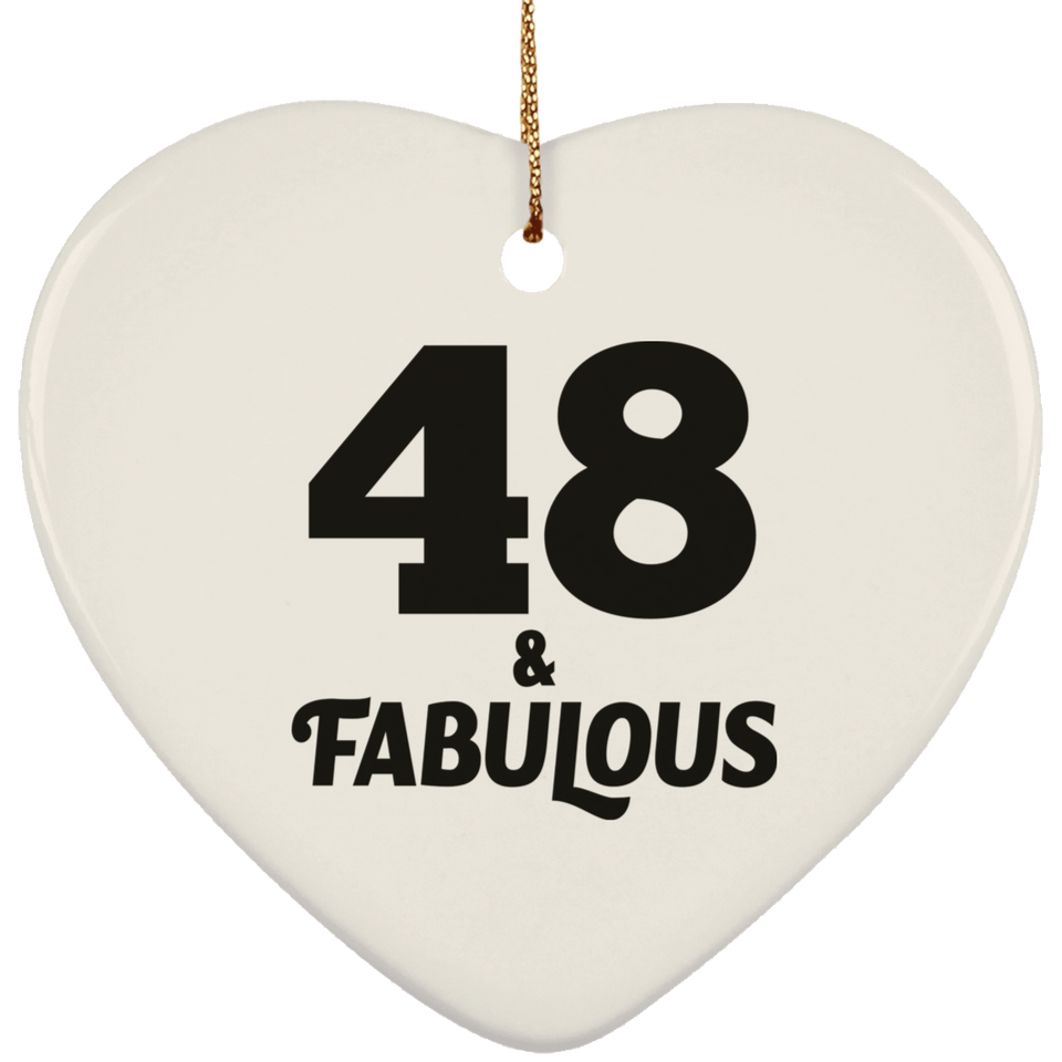48th Birthday 48 & Fabulous - Heart Ornament