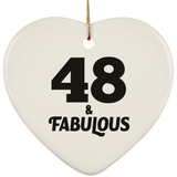 48th Birthday 48 & Fabulous - Heart Ornament