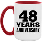 48th Anniversary 48 Years - 15oz Accent Mug Red