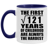 11th Birthday Square Root Of 121 Years Of Childhood - 11oz Accent Mug Purple
