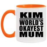 Kim World's Okayest Mum - 11oz Accent Mug Orange