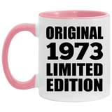 51st Birthday Original 1973 Limited Edition - 11oz Accent Mug Pink