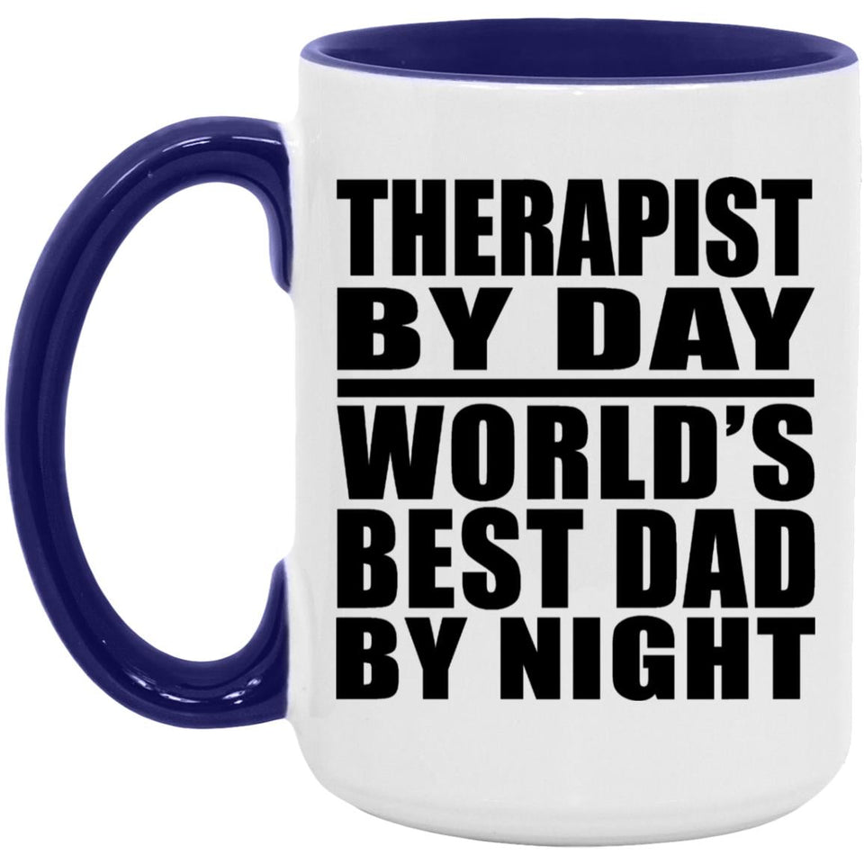 Therapist By Day World's Best Dad By Night - 15oz Accent Mug Purple