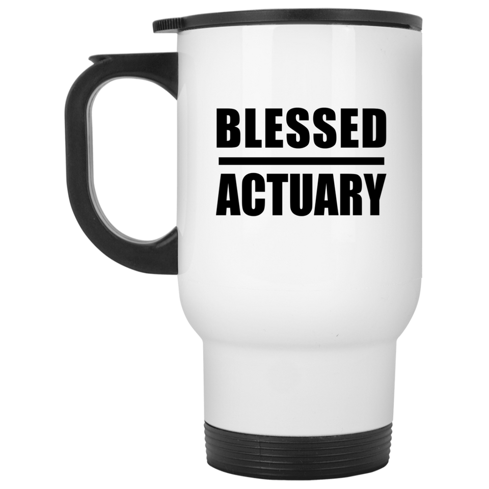 Blessed Actuary - White Travel Mug