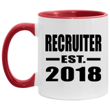 Recruiter Established EST. 2018 - 11oz Accent Mug Red