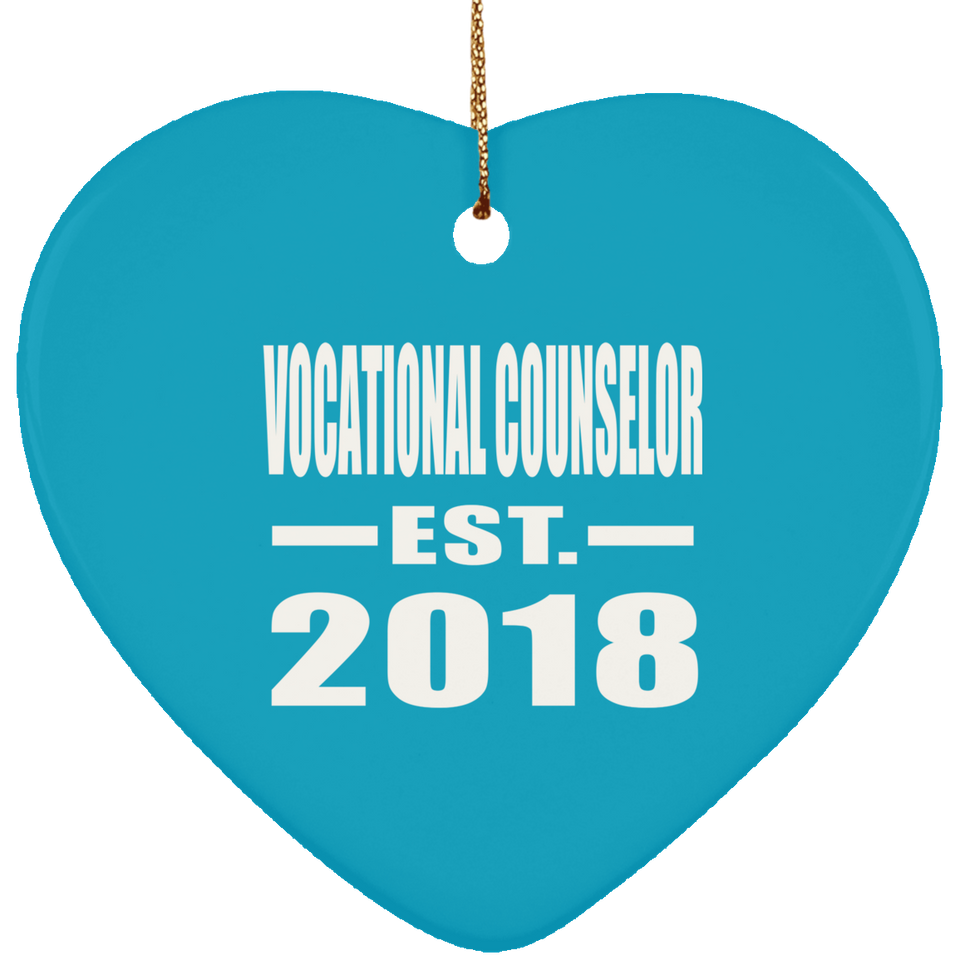 Vocational Counselor Established EST. 2018 - Heart Ornament