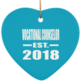 Vocational Counselor Established EST. 2018 - Heart Ornament