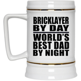 Bricklayer By Day World's Best Dad By Night - Beer Stein