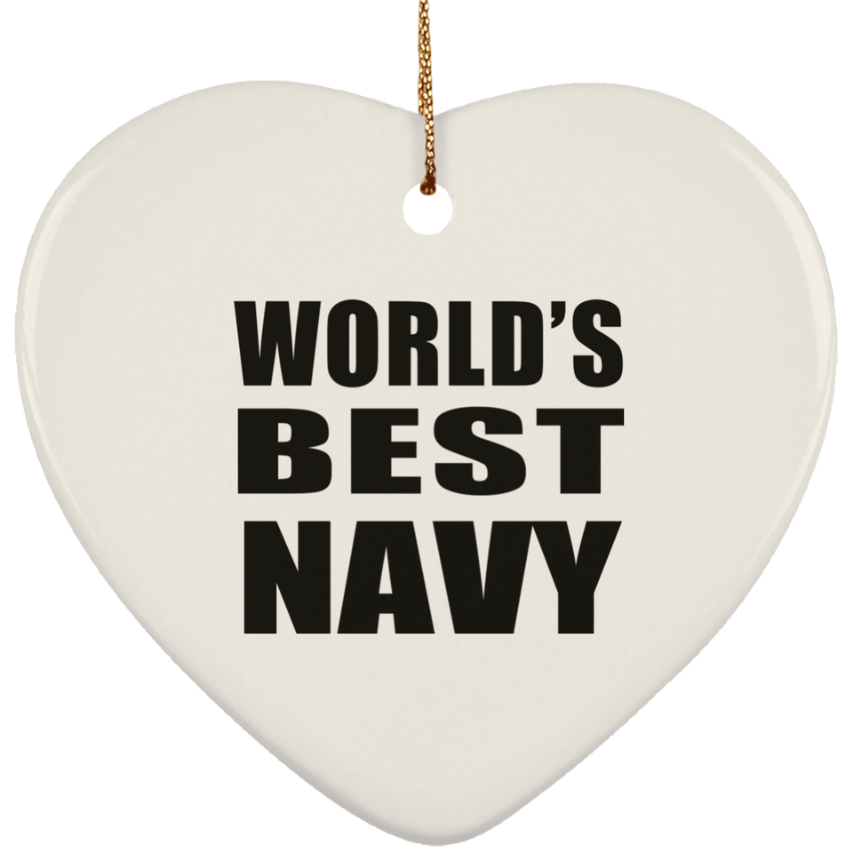 World's Best Navy - Heart Ornament