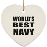 World's Best Navy - Heart Ornament