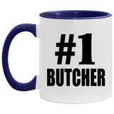 Number One #1 Butcher - 11oz Accent Mug Purple