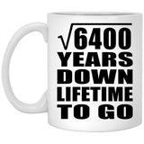 80th Anniversary Square Root of 6400 Years Lifetime To Go - 11oz Coffee Mug