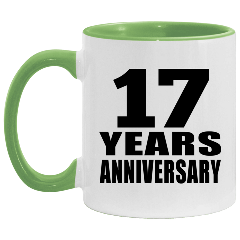17th Anniversary 17 Years - 11oz Accent Mug Green