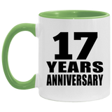 17th Anniversary 17 Years - 11oz Accent Mug Green