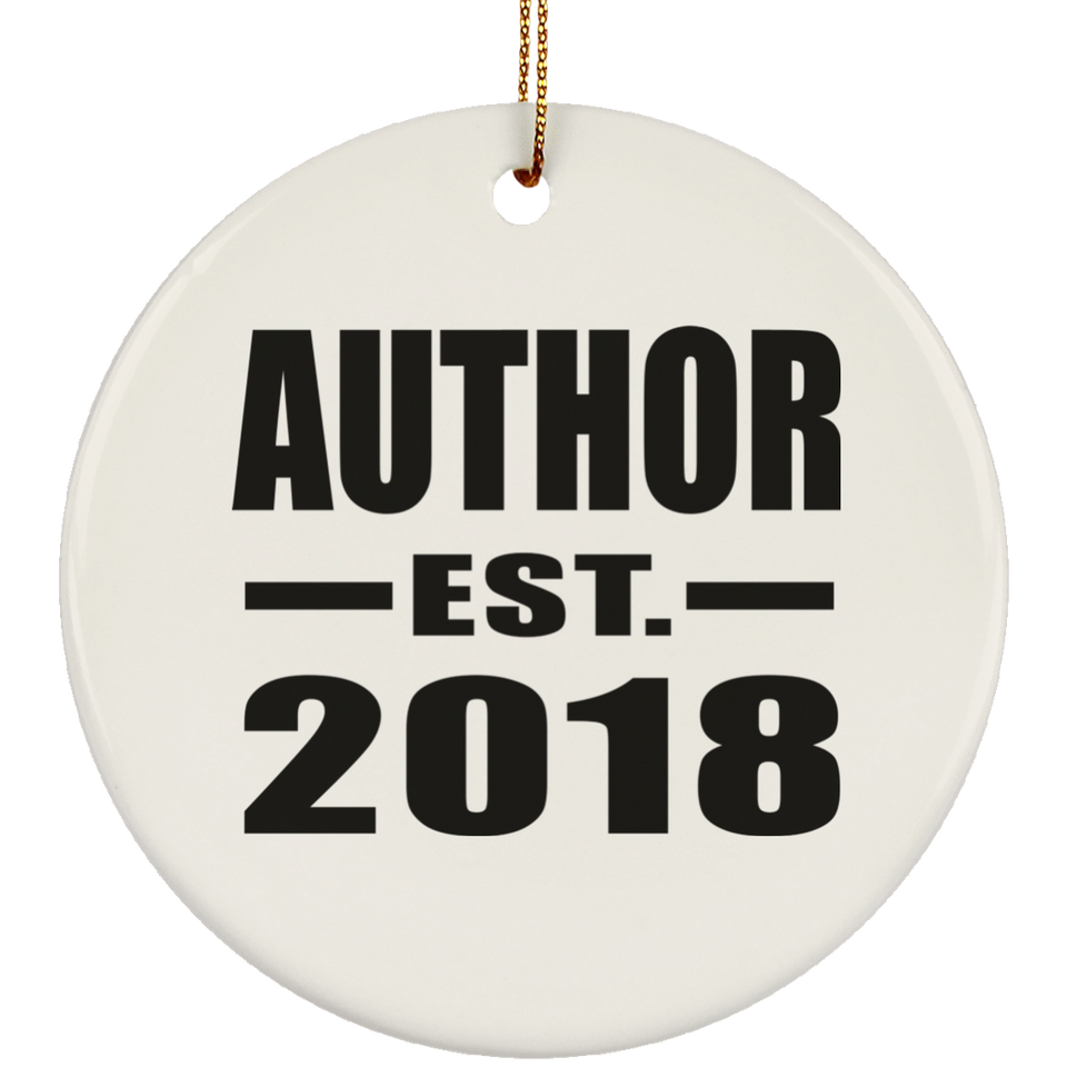 Author Established EST. 2018 - Circle Ornament