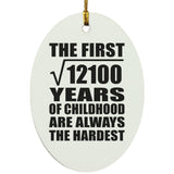 110th Birthday Square Root of 12100 Years of Childhood - Oval Ornament