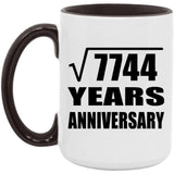 88th Anniversary Square Root of 7744 Years Anniversary - 15oz Accent Mug Black