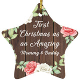 First Christmas As an Amazing Mommy & Daddy - Star Ornament A