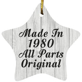 44th Birthday Made In 1980 All Parts Original - Star Ornament F