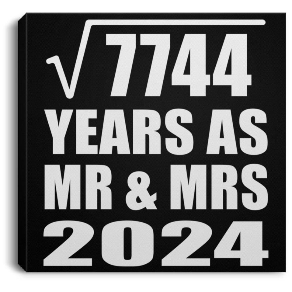 88th Anniversary Square Root of 7744 Years As Mr & Mrs 2024 - Canvas Square