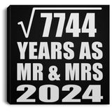 88th Anniversary Square Root of 7744 Years As Mr & Mrs 2024 - Canvas Square