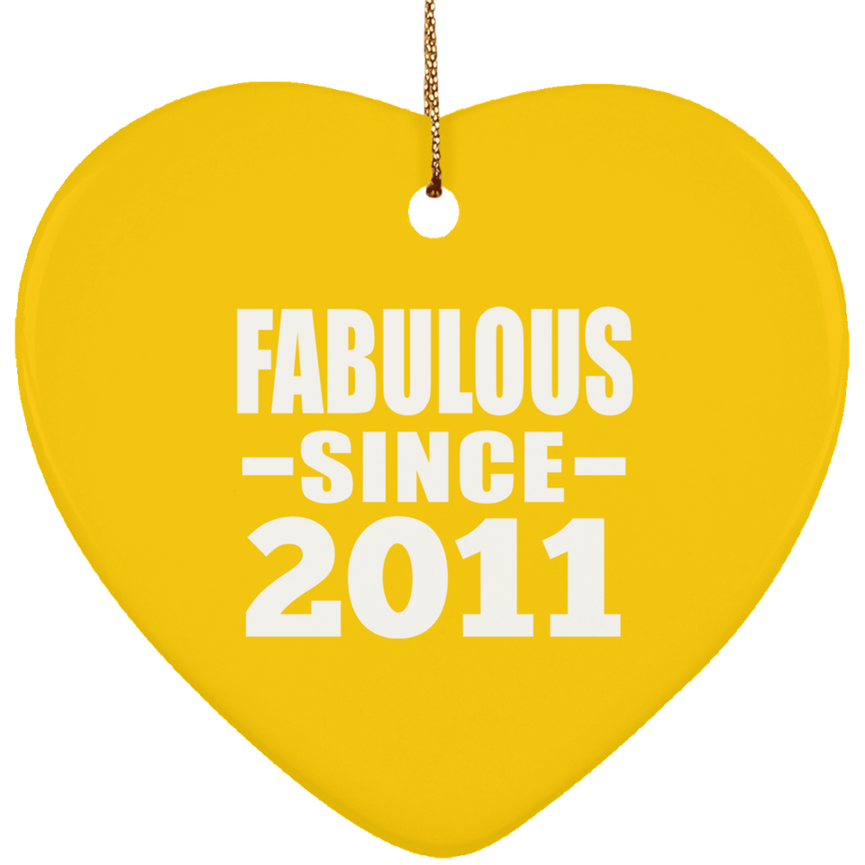 13th Birthday Fabulous Since 2011 - Heart Ornament