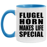 Flugel Horn Makes Life Special - 11oz Accent Mug Blue