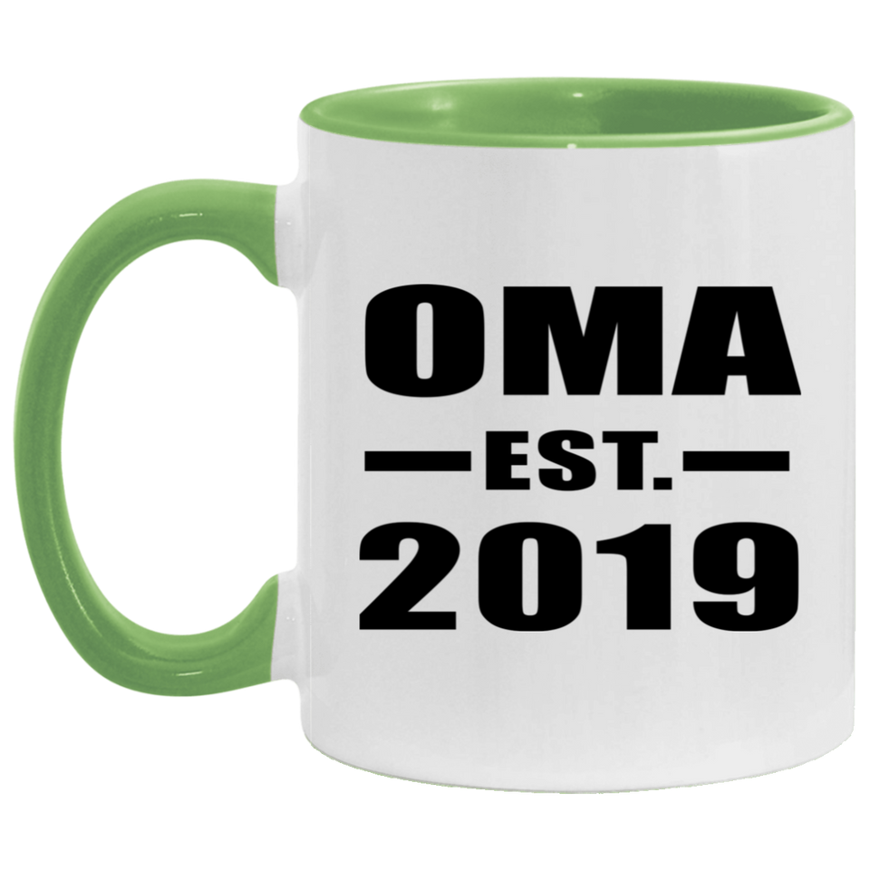 Oma Established EST. 2019 - 11oz Accent Mug Green