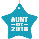 Aunt Established EST. 2018 - Star Ornament