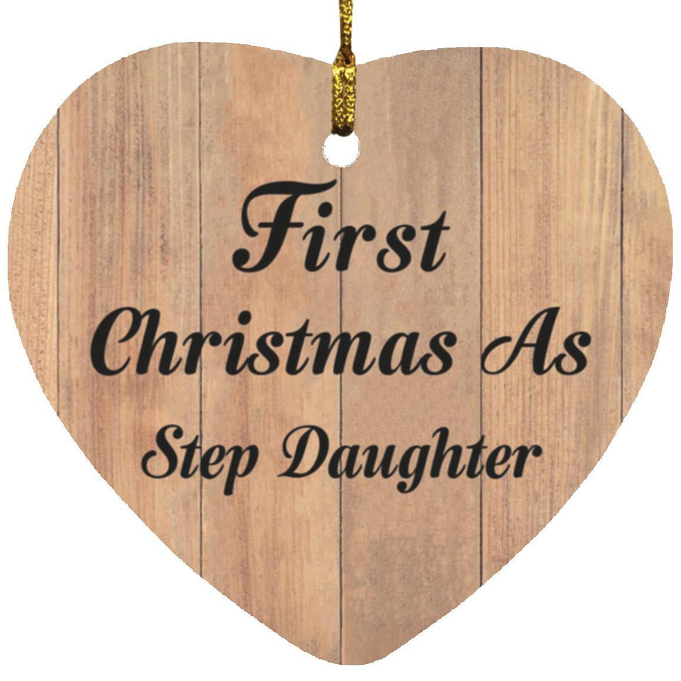 First Christmas As Step Daughter - Heart Ornament C