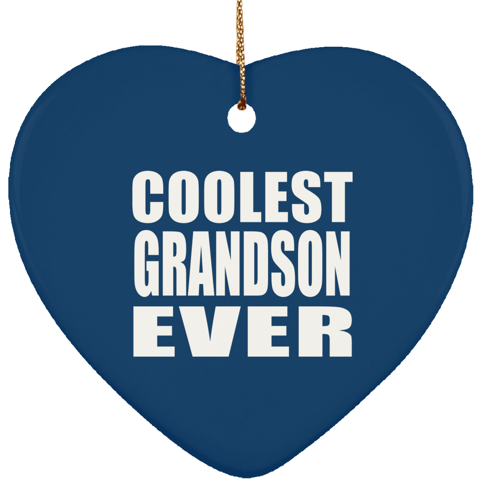 Coolest Grandson Ever - Heart Ornament