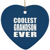 Coolest Grandson Ever - Heart Ornament
