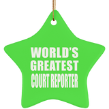 World's Greatest Court Reporter - Star Ornament