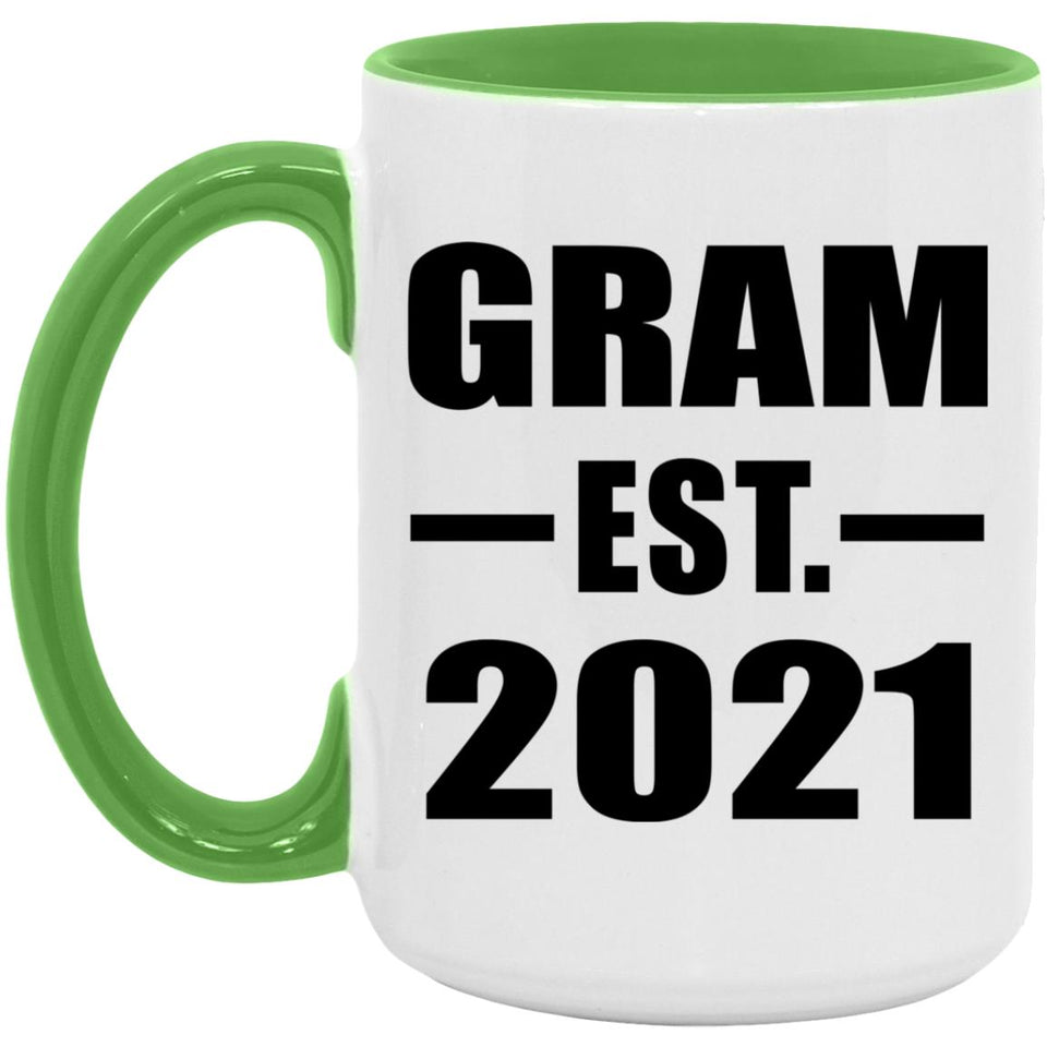 Gram Established EST. 2021 - 15oz Accent Mug Green