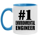 Number One #1 Environmental Engineer - 11oz Accent Mug Blue