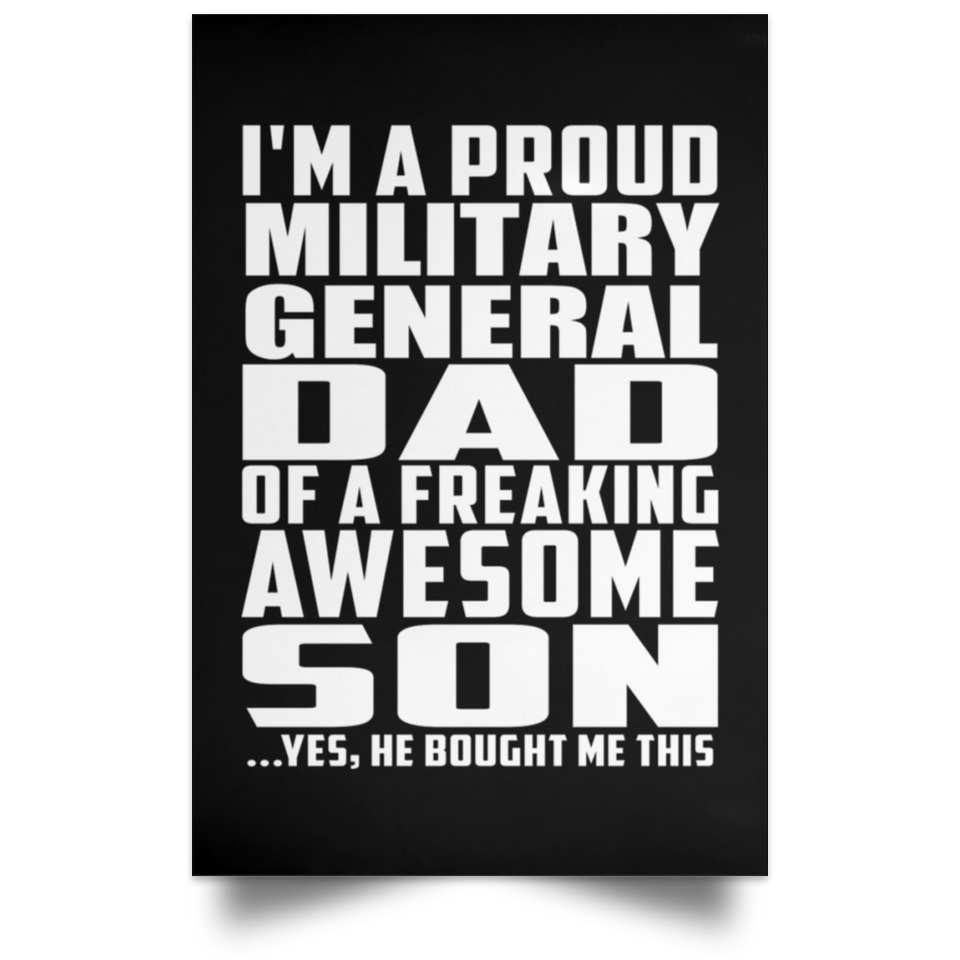 Proud Military General Dad Of Awesome Son - Poster Portrait