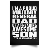 Proud Military General Dad Of Awesome Son - Poster Portrait