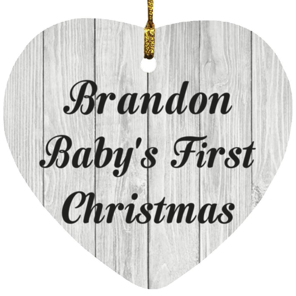 Brandon Baby's First Christmas - Heart Ornament F