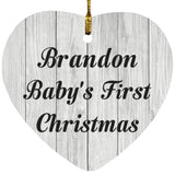 Brandon Baby's First Christmas - Heart Ornament F