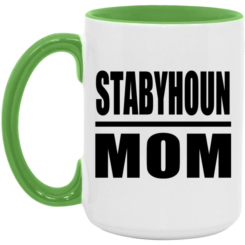 Stabyhoun Mom - 15oz Accent Mug Green