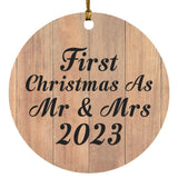 First Christmas As Mr & Mrs 2023 - Circle Ornament C