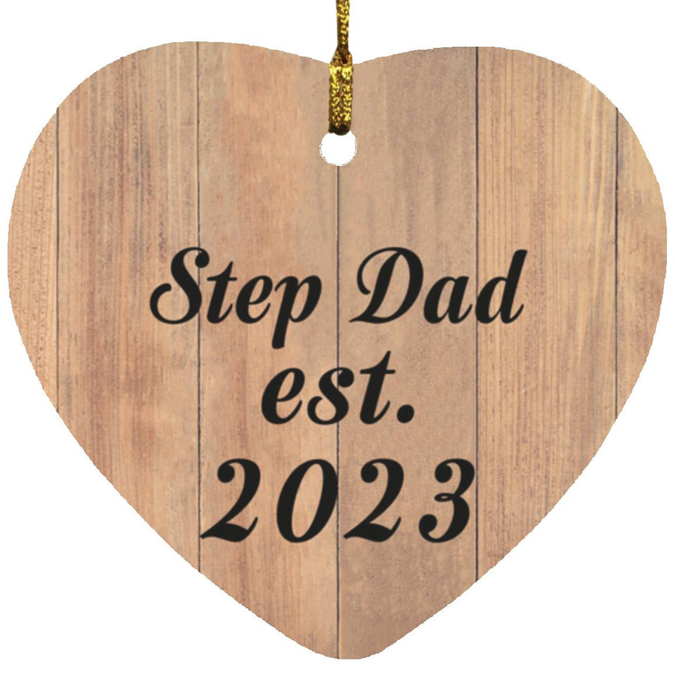 Step Dad Established EST. 2023 - Heart Ornament C