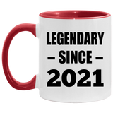 3rd Birthday Legendary Since 2021 - 11oz Accent Mug Red