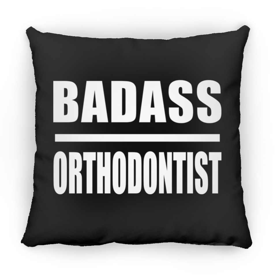 Badass Orthodontist - Throw Pillow Black