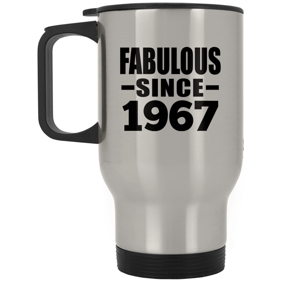57th Birthday Fabulous Since 1967 - Silver Travel Mug