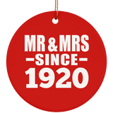 104th Anniversary Mr & Mrs Since 1920 - Circle Ornament