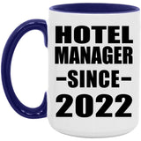 Hotel Manager Since 2022 - 15oz Accent Mug Purple
