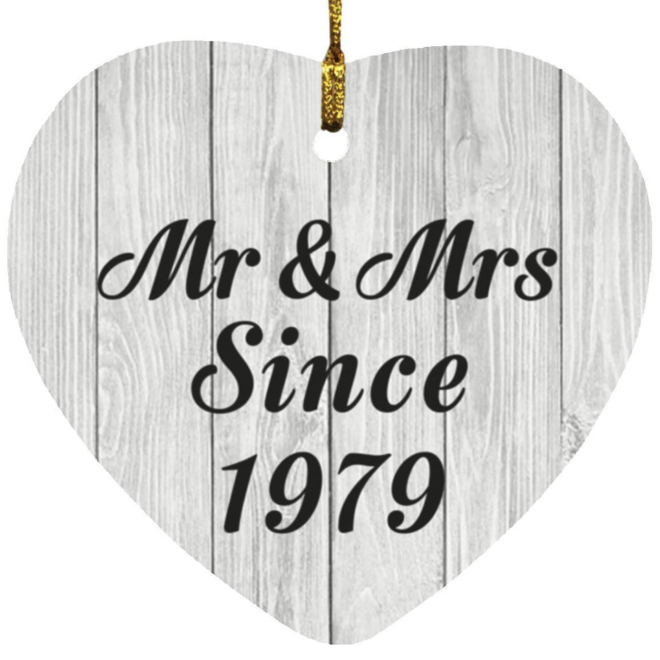 45th Anniversary Mr & Mrs Since 1979 - Heart Ornament F