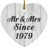 45th Anniversary Mr & Mrs Since 1979 - Heart Ornament F
